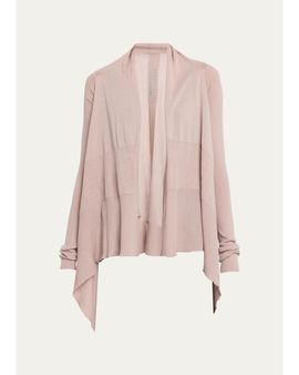 Rick Owens Wool Knit Long Medium Wrap Cardigan