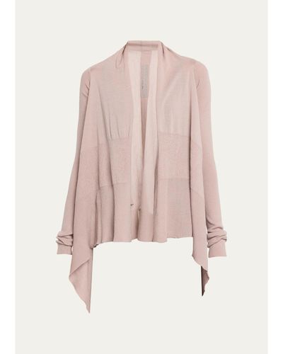 Rick Owens Wool Knit Long Medium Wrap Cardigan
