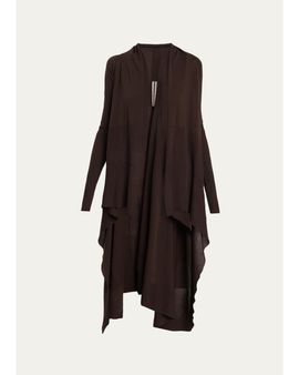 Rick Owens Wool Knit Long Wrap Cardigan