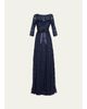 Rickie Freeman for Teri Jon 3/4-Sleeve Lace Overlay Gown - 1