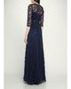 Rickie Freeman for Teri Jon 3/4-Sleeve Lace Overlay Gown - 3