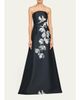 Rickie Freeman for Teri Jon Beaded Floral Mikado A-Line Gown - 2