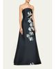 Rickie Freeman for Teri Jon Beaded Floral Mikado A-Line Gown - 4