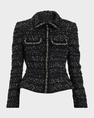 Rickie Freeman for Teri Jon Beaded Metallic Boucle Jacket