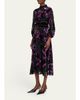 Rickie Freeman for Teri Jon Belted Devore Velvet Midi Dress - 4