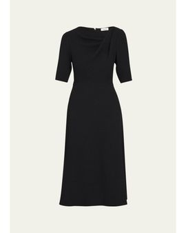 Rickie Freeman for Teri Jon Crêpe Asymmetric A-Line Cocktail Dress