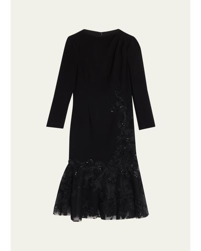 Rickie Freeman for Teri Jon Embellished Flounce Hem Dress