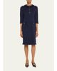 Rickie Freeman for Teri Jon Fringe-Trim Stretch Boucle Dress - 2