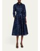 Rickie Freeman for Teri Jon Metallic Jacquard Shirtwaist Midi Dress - 2