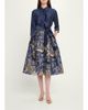 Rickie Freeman for Teri Jon Metallic Taffeta Jacquard Midi Shirtdress - 2