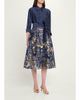 Rickie Freeman for Teri Jon Metallic Taffeta Jacquard Midi Shirtdress - 4