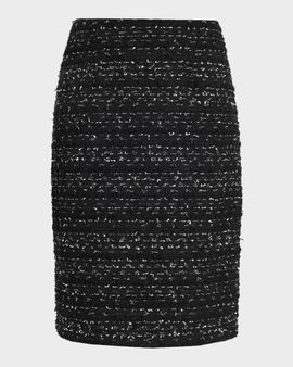 Rickie Freeman for Teri Jon Metallic Tweed Knee-Length Pencil Skirt