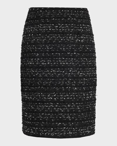 Rickie Freeman for Teri Jon Metallic Tweed Knee-Length Pencil Skirt