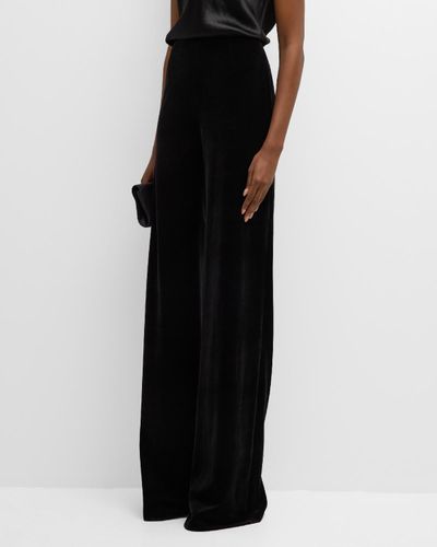 Rickie Freeman for Teri Jon Mid-Rise Velvet Pants