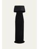 Rickie Freeman for Teri Jon Off-Shoulder Draped Crepe Column Gown - 1