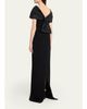 Rickie Freeman for Teri Jon Off-Shoulder Draped Crepe Column Gown - 3