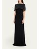 Rickie Freeman for Teri Jon Off-Shoulder Draped Crepe Column Gown - 4