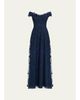 Rickie Freeman for Teri Jon Off-Shoulder Floral-Embroidered Tulle Gown - 1