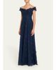 Rickie Freeman for Teri Jon Off-Shoulder Floral-Embroidered Tulle Gown - 4