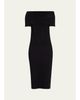 Rickie Freeman for Teri Jon Off-Shoulder Rhinestone Bodycon Midi Dress - 1