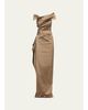 Rickie Freeman for Teri Jon Off-Shoulder Stretch Taffeta Column Gown - 1