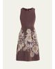 Rickie Freeman for Teri Jon Pleated Floral-Print Mikado Dress - 1