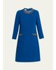 Rickie Freeman for Teri Jon Rhinestone-Trim Crepe Dress - 1