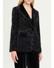 Rickie Freeman for Teri Jon Satin-Trim Sequin Blazer - 4