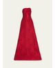Rickie Freeman for Teri Jon Strapless Floral Jacquard A-Line Gown - 1
