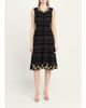 Rickie Freeman for Teri Jon Striped Crochet Floral Applique Midi Dress - 2