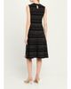 Rickie Freeman for Teri Jon Striped Crochet Floral Applique Midi Dress - 3