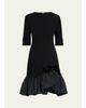 Rickie Freeman for Teri Jon Taffeta Bubble-Hem Crepe Mini Dress - 1