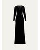 Rickie Freeman for Teri Jon Velvet Beaded Accent A-Line Gown - 1