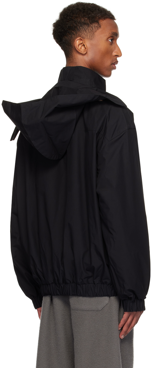 Rier - Black Cotton Waxed Windbreaker