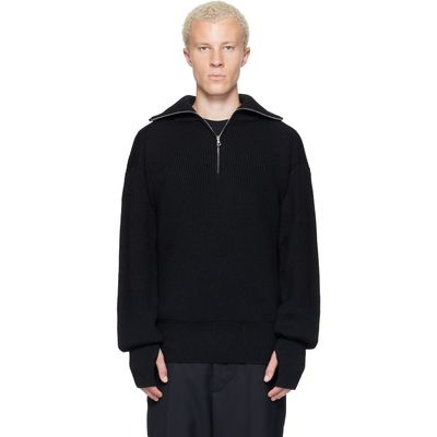 Rier Rier Black Halfzip Utility Sweater