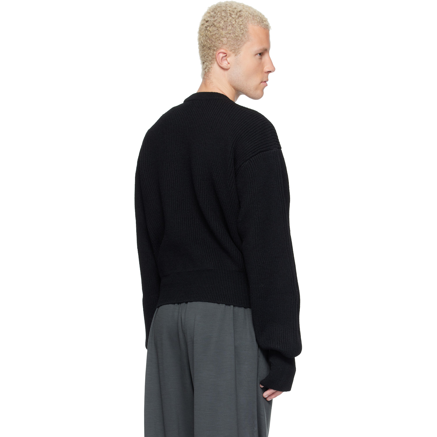 Rier - Black Roundneck Utility Sweater