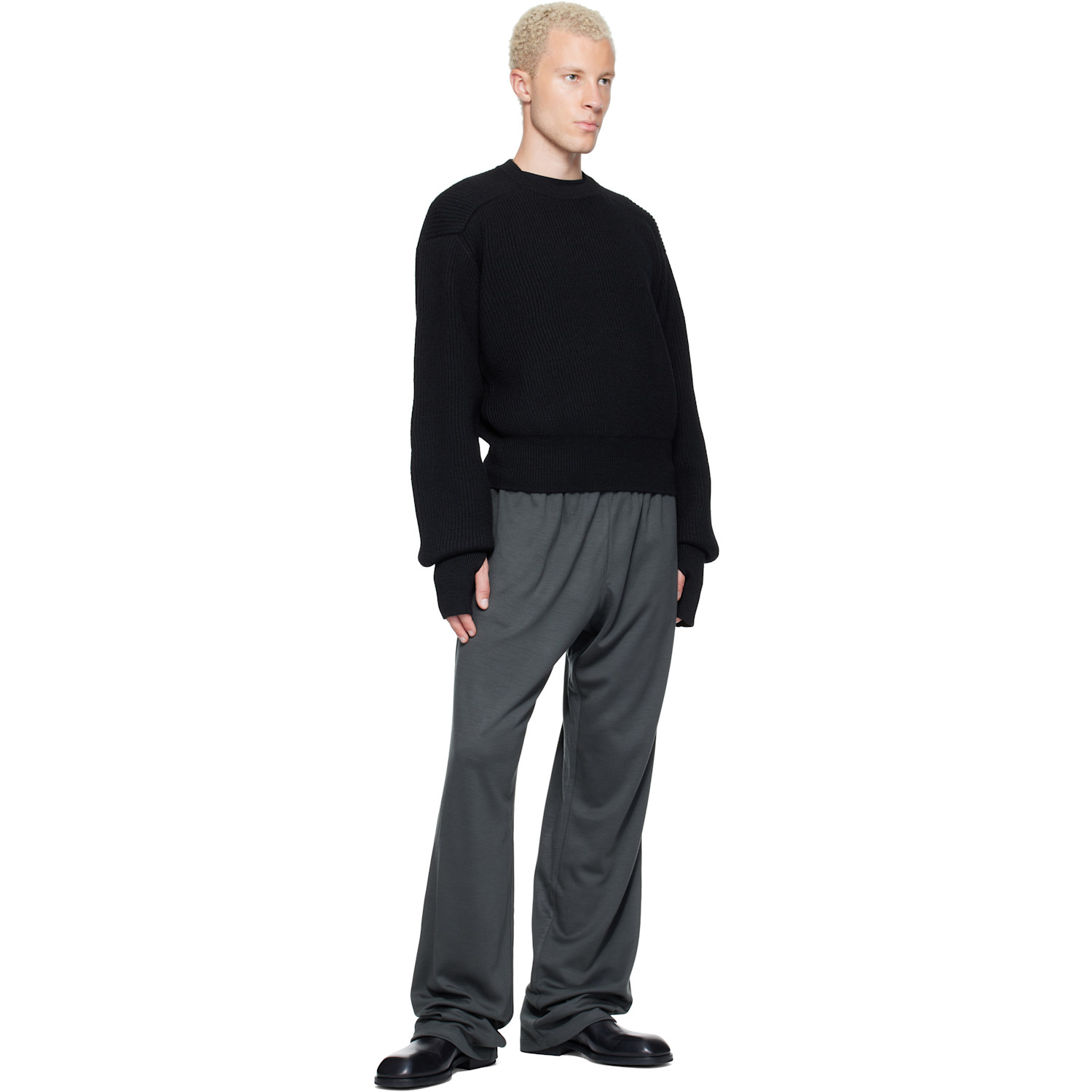 Rier - Black Roundneck Utility Sweater