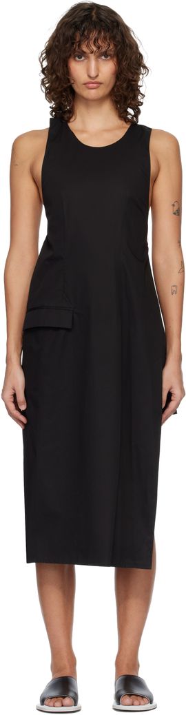 Rier Rier Black Suit Apron Midi Dress