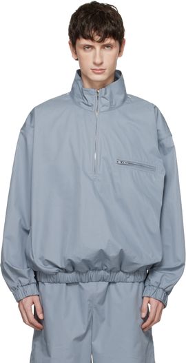 Rier Rier Blue Cotton Windbreaker Jacket
