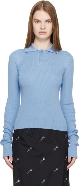 Rier Rier Blue Fine Rib Polo