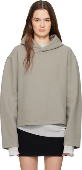 Rier Rier Gray Fleece Crop Hoodie