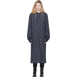 Rier Rier Gray Pop Flowers Top Midi Dress