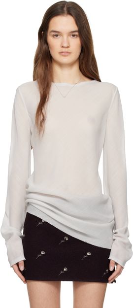 Rier Rier Gray Wool Gauze Blouse