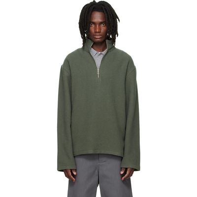 Rier Rier Green Fleece Athletic Sweater
