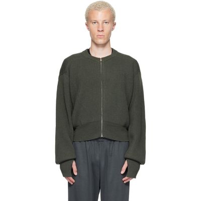 Rier Rier Green Roundneck Zip Utility Sweater