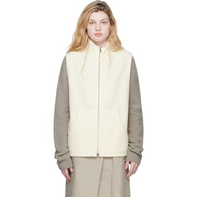 Rier Rier Off-White Fleece Full Zip Vest