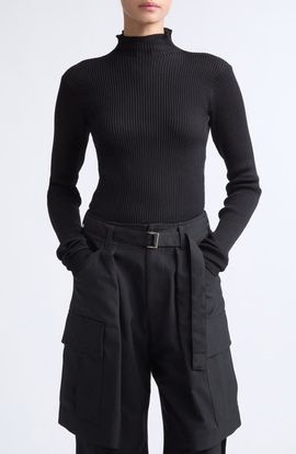 RIER RIER Silk Rib Turtleneck Sweater
