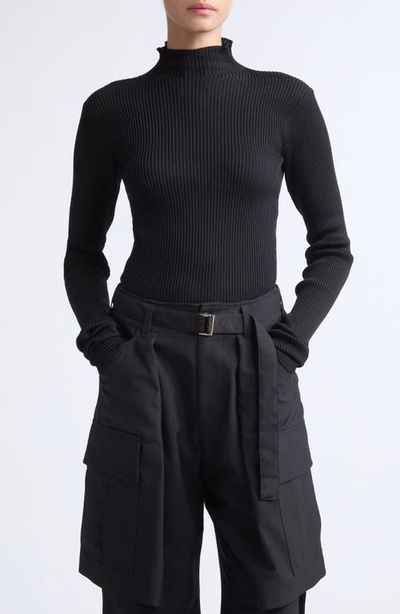 RIER RIER Silk Rib Turtleneck Sweater