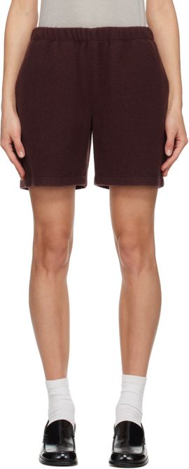 Rier Rier SSENSE Exclusive Burgundy Fleece Shorts