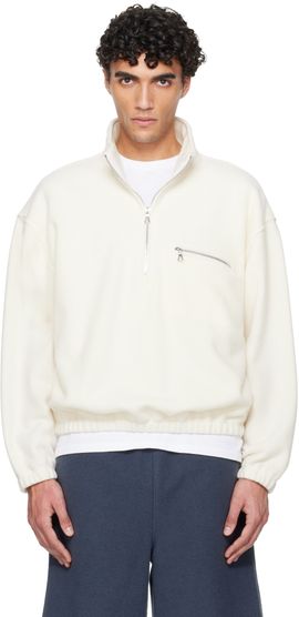 Rier Rier White Fleece Sweater